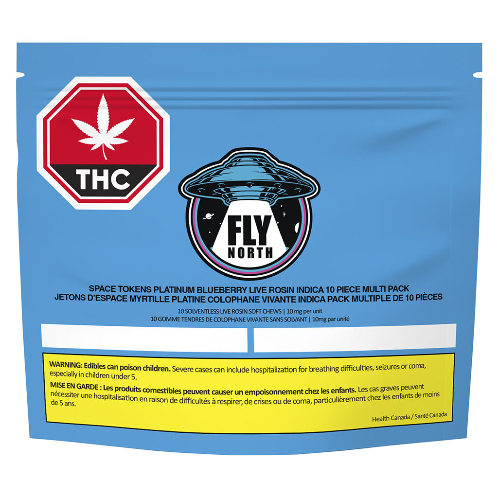 FLY NORTH Space Tokens Platinum Blueberry Live Rosin Indica Multi Pack (10x1 Pack)